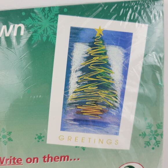 DIY Christmas Tree Holiday Greetings Computer Card Stock - Vintage NOS - Picture 2 of 3
